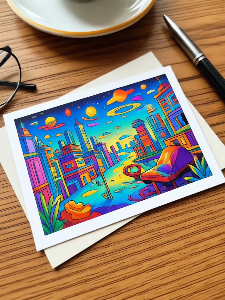 AI minimalist Christmas holiday greeting card