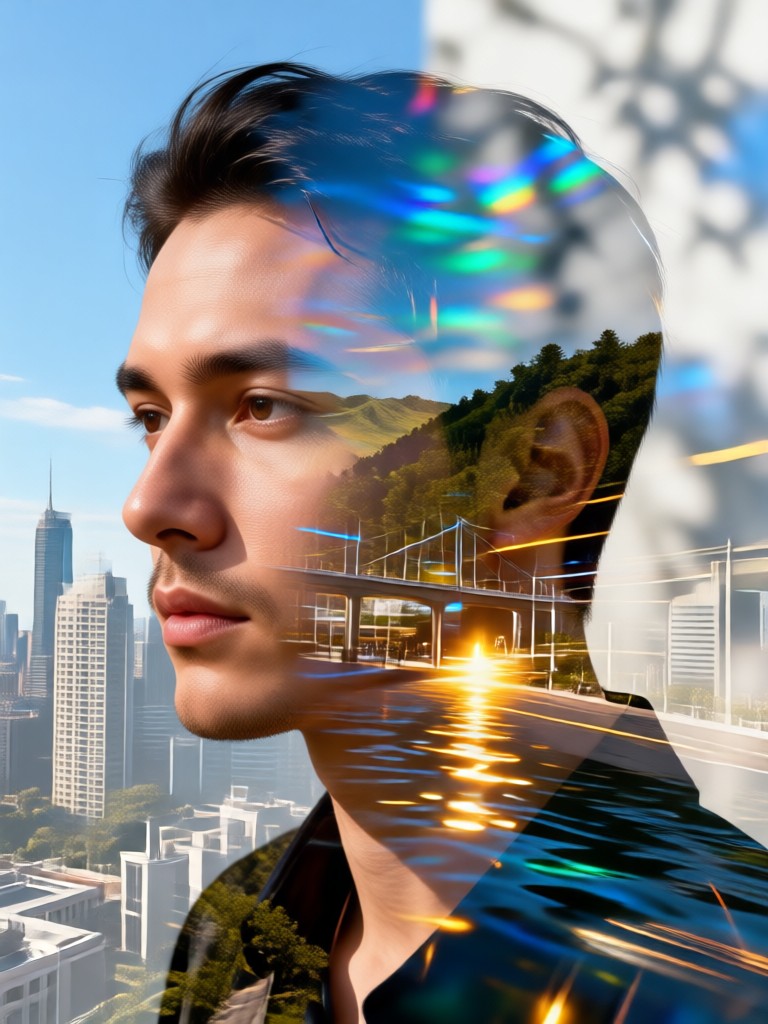 Abstract double exposure artwork