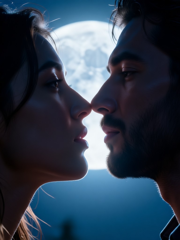 anime style moonlight kiss video generator result