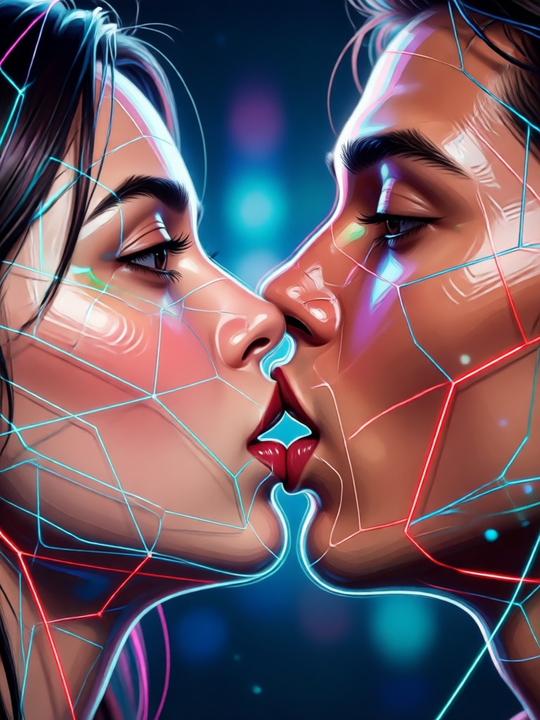 Mobil-App-Oberfläche zeigt KI French Kiss Video Generierung