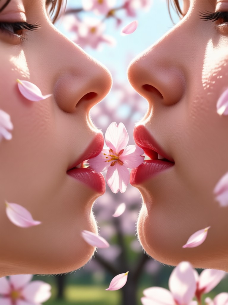 Cinematic slow motion petal fall