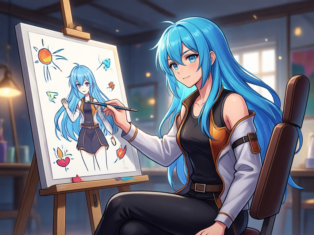 Text to anime character transformation process
