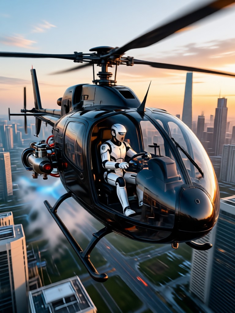 AI generated helicopter aerial photography scene