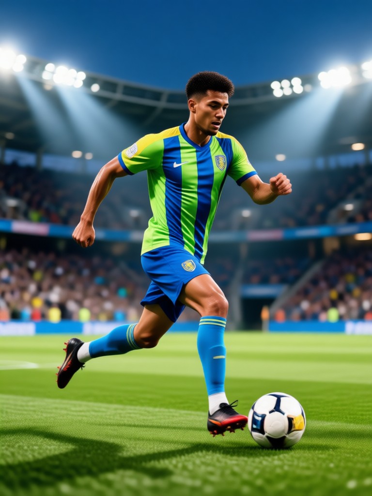 FIFA-Stil Spieleravatar mit klassischem Heimtrikot