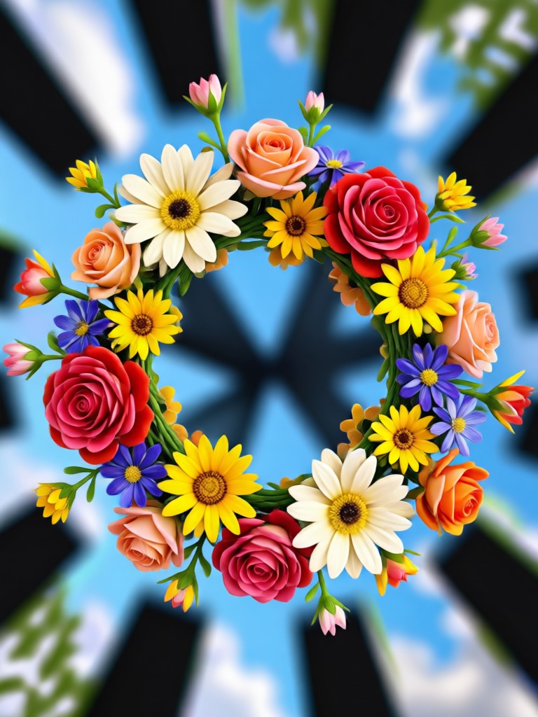 Mobile app screenshot of AI flower crown generator