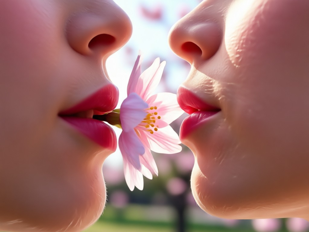 Realistic falling cherry blossom petals