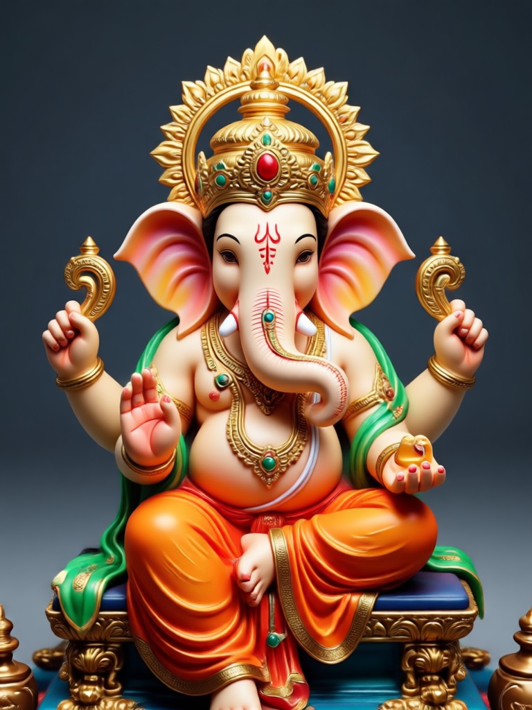Traditional Ganesh murti animated with AI
