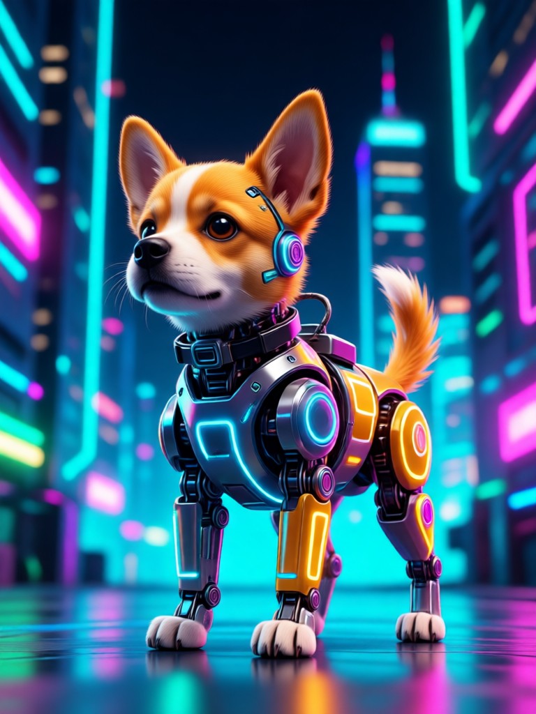 Watercolor art style AI puppy