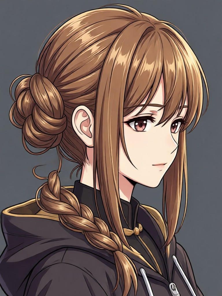 regal knight style updo anime hair design