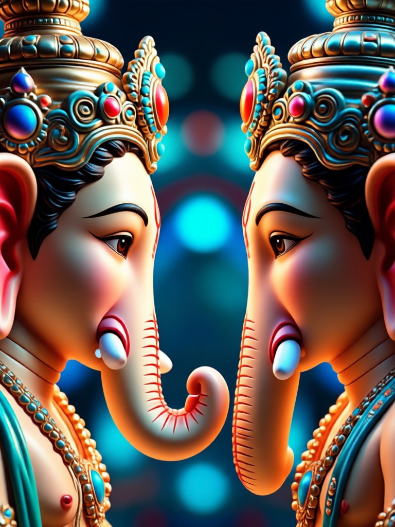 Digital art Ganpati face merge example