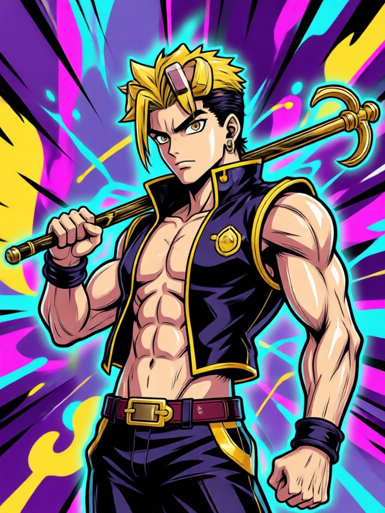 AI generated JoJo character with custom Stand