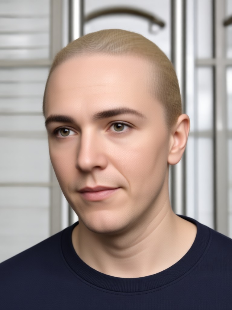 Professional headshot after hair cleanup