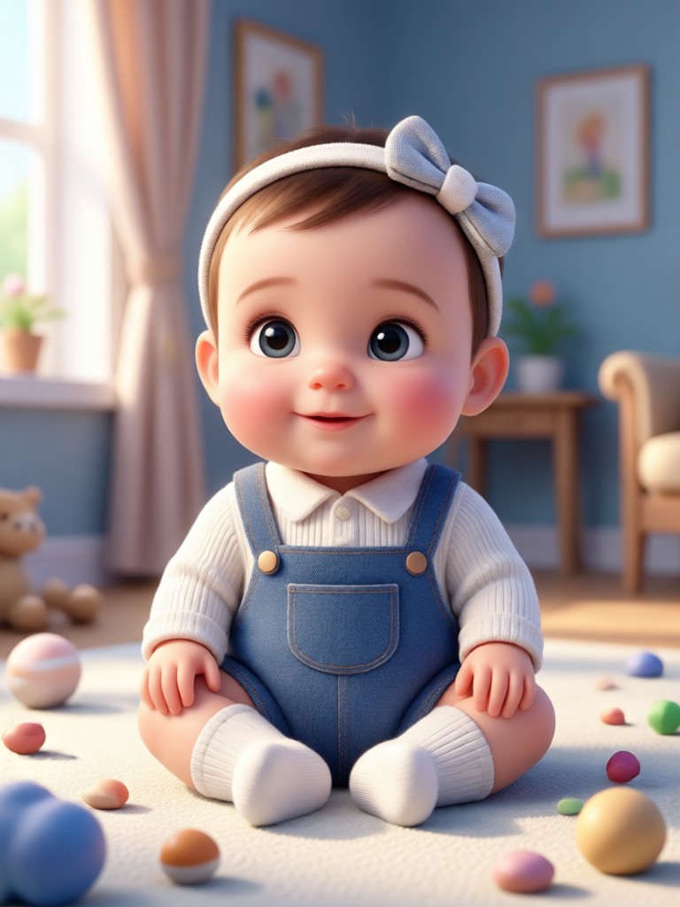 Baby with cute accessories
