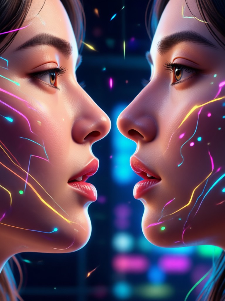 Close-up intimate kiss video frame