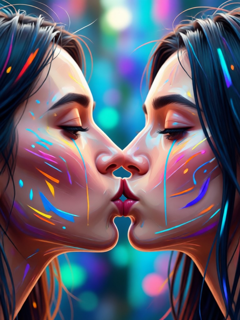 Friends turned into kissing animation funny