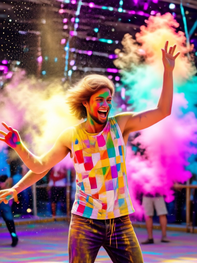 Colorful Holi animation effect on photo