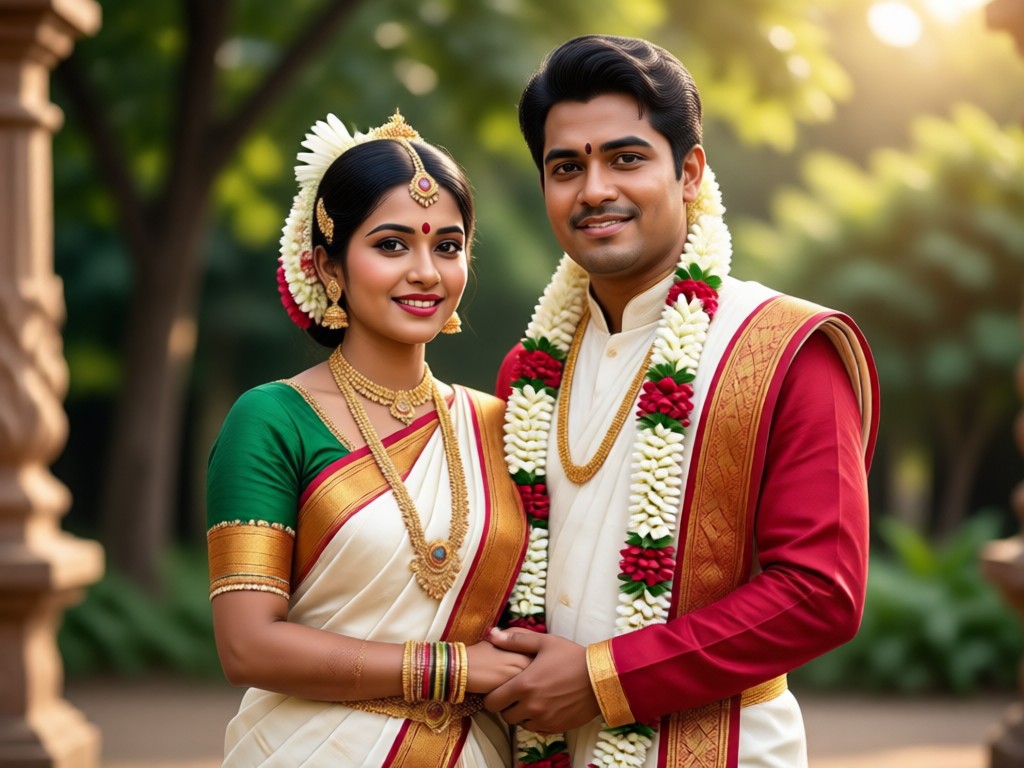 AI generated traditional Tamil wedding outfit