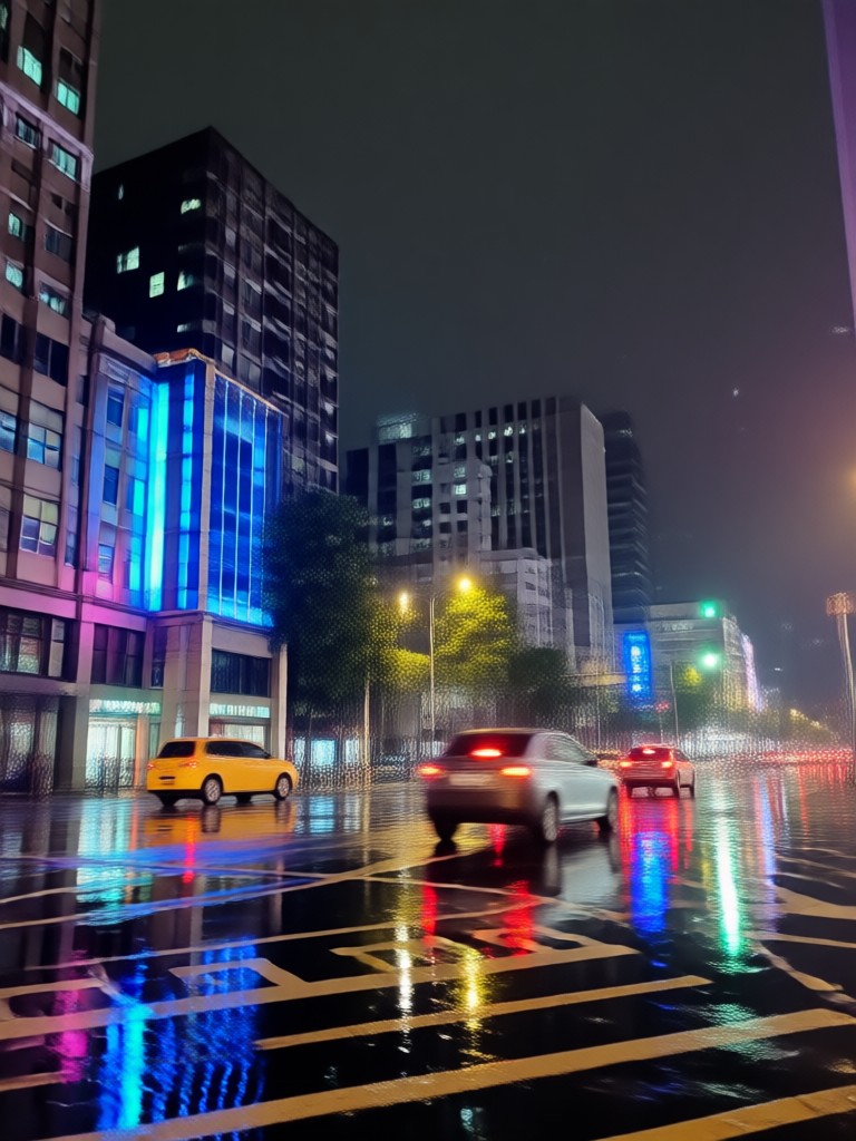 Cyberpunk style rain hug digital art