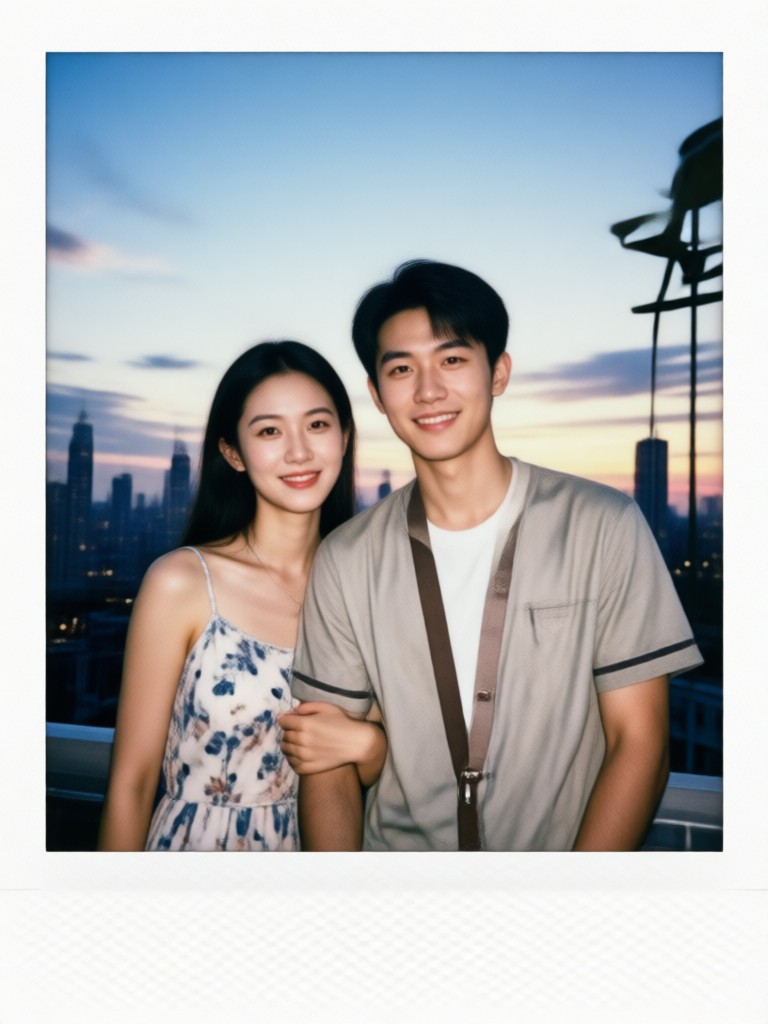 AI created Polaroid with dramatic contrast