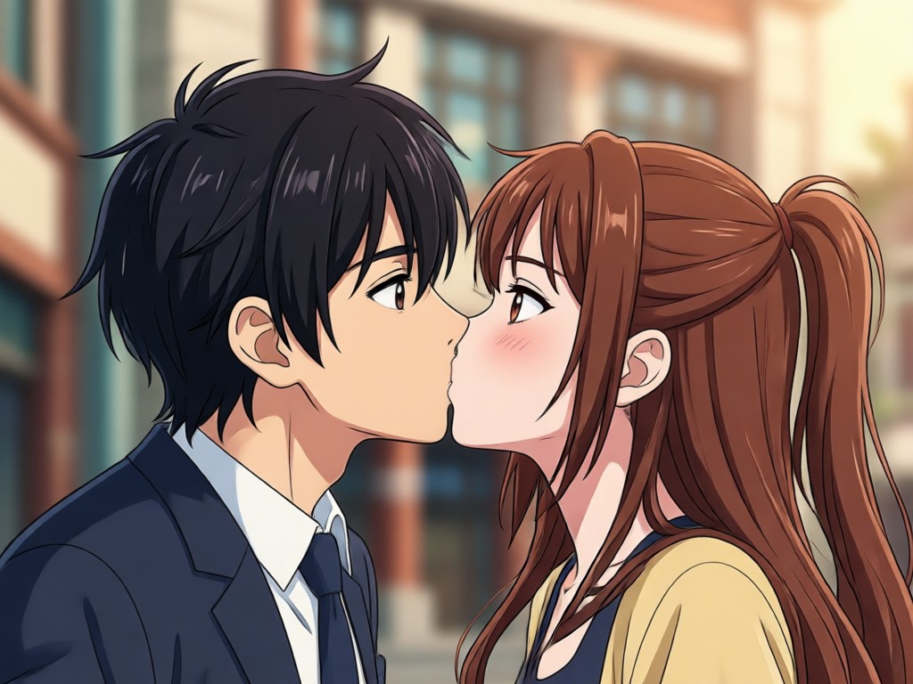 Trending anime kiss video templates
