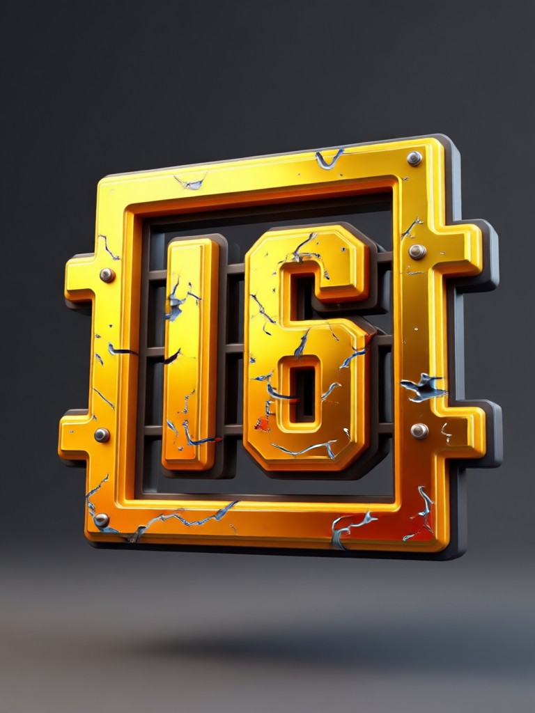 Chrome 3D PUBG clan logo with eagle