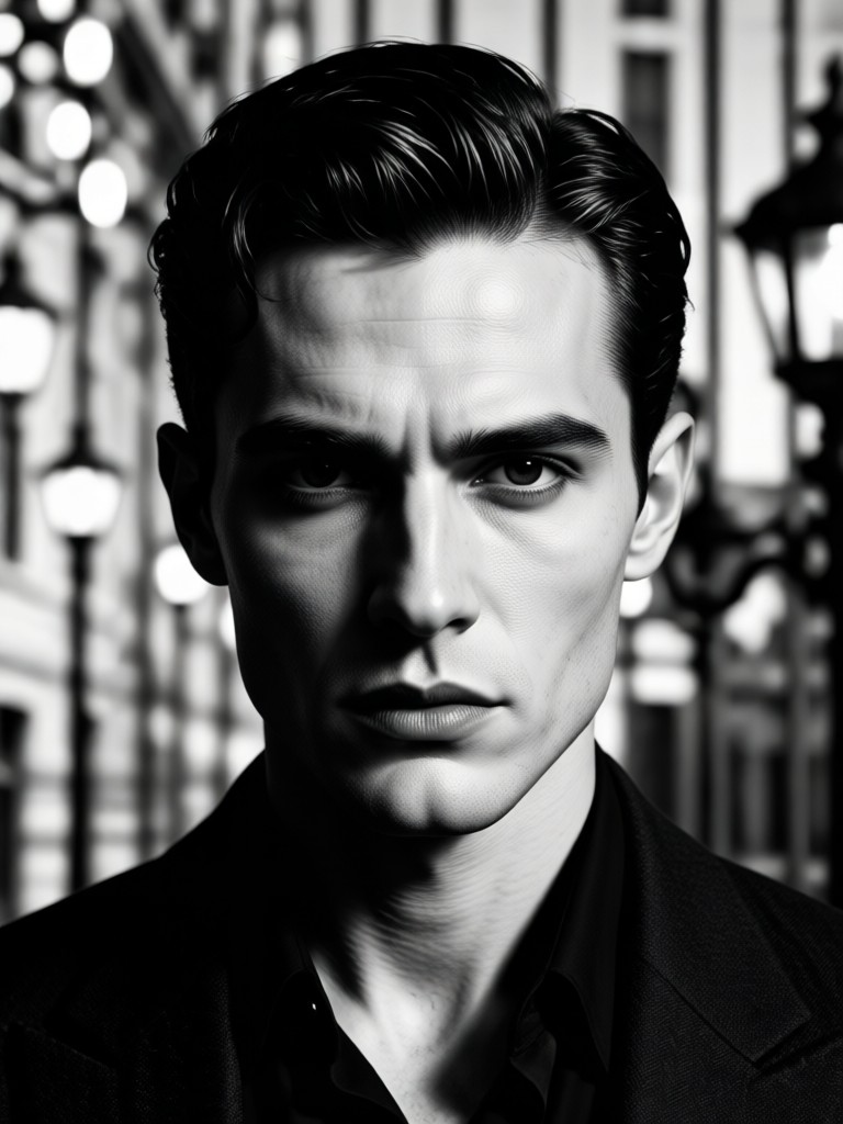Candid street style noir portrait