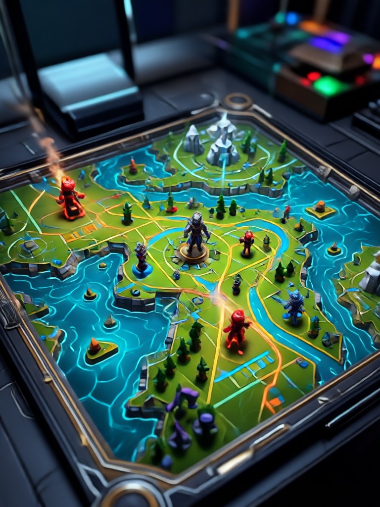Fantasy forest clearing battle map with ancient ruins