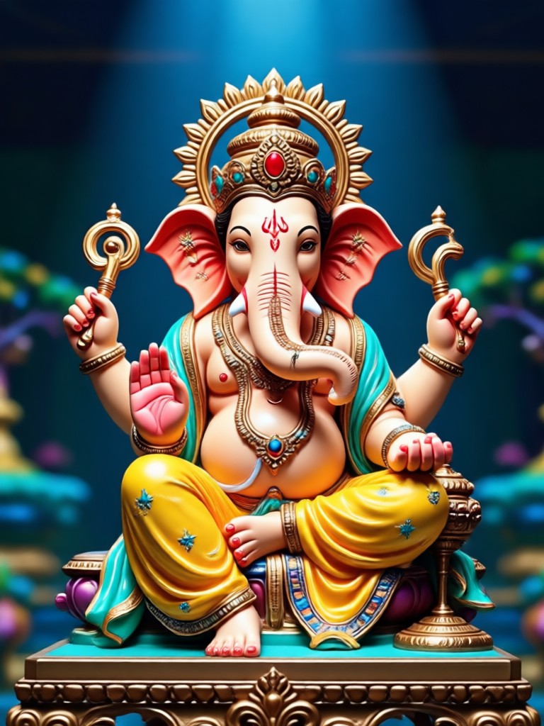 AI generated Ganesha with moving trunk