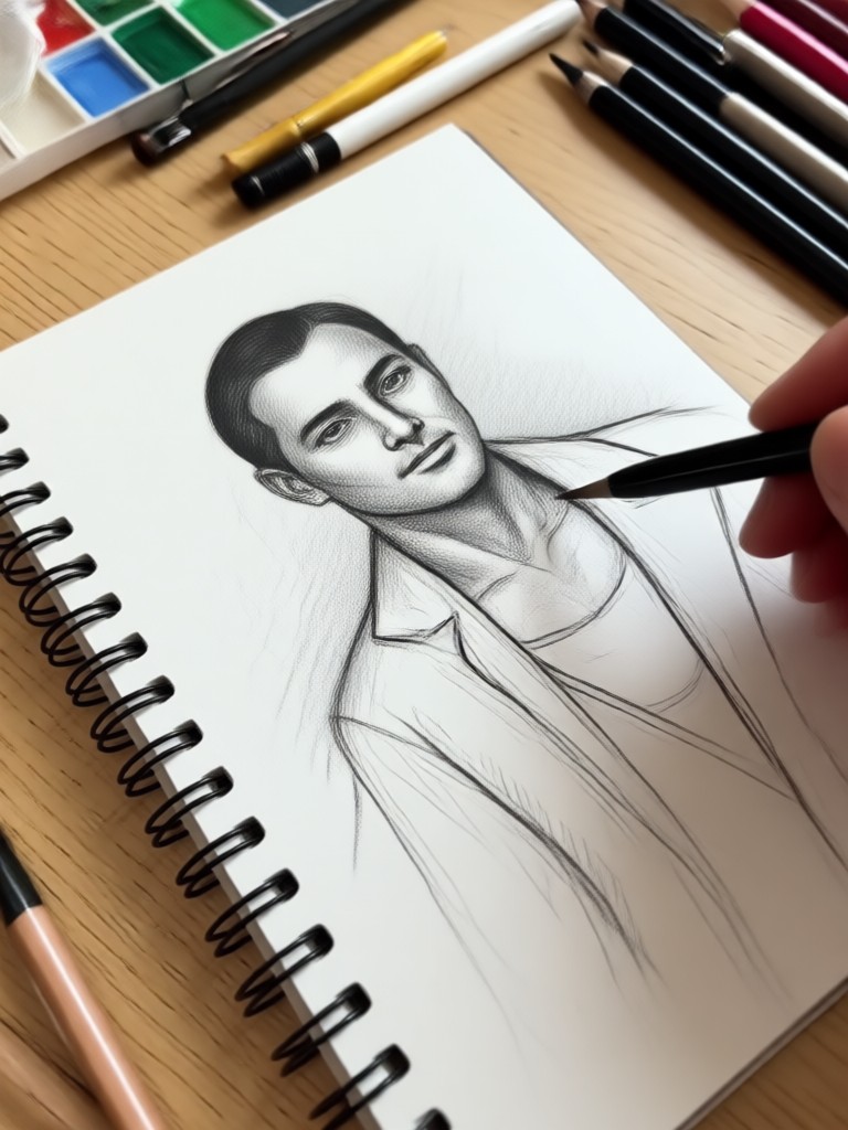 Dramatic charcoal sketch video with high contrast