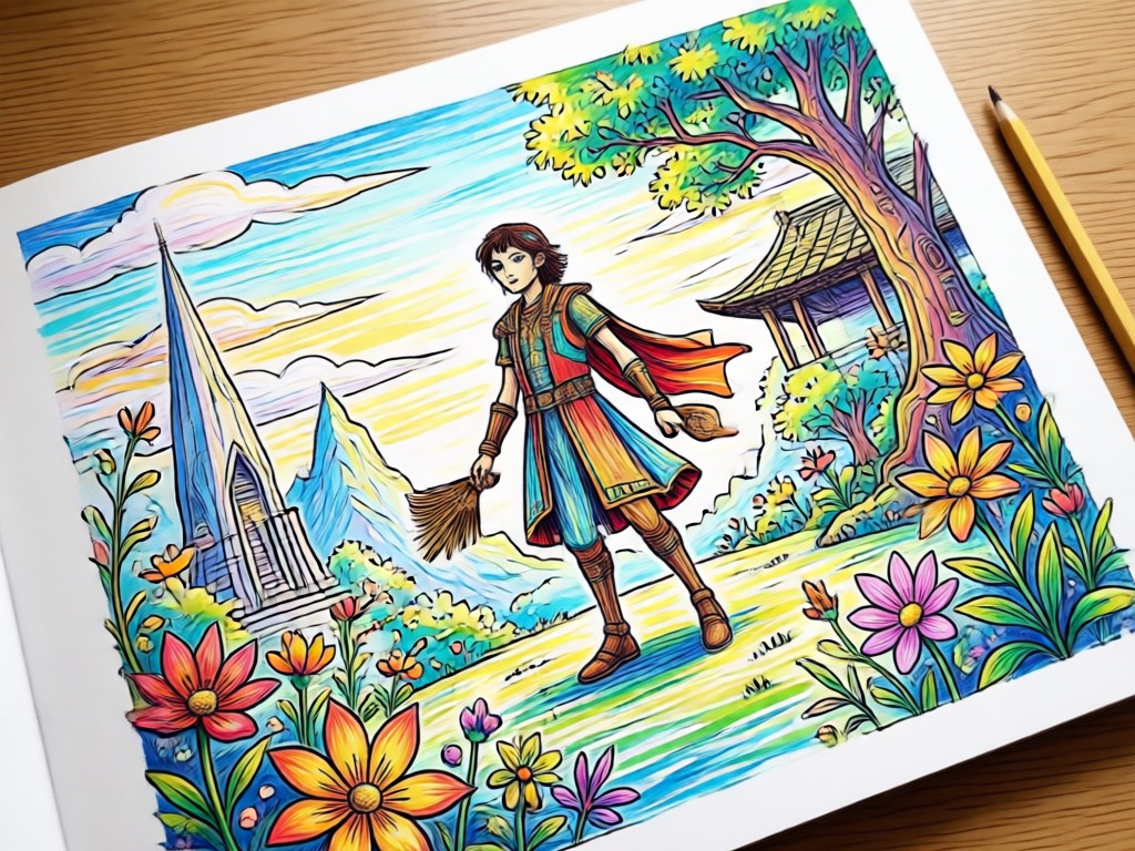 Print ready AI coloring page download