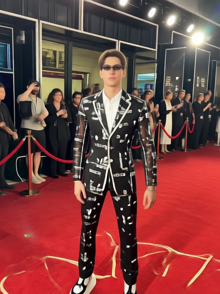 AI red carpet photo before and after transformation