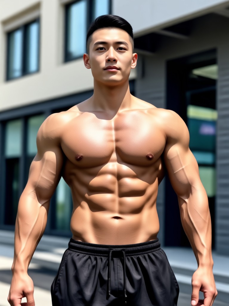 AI Sixpack Foto-Editor Ergebnis mit V-Line