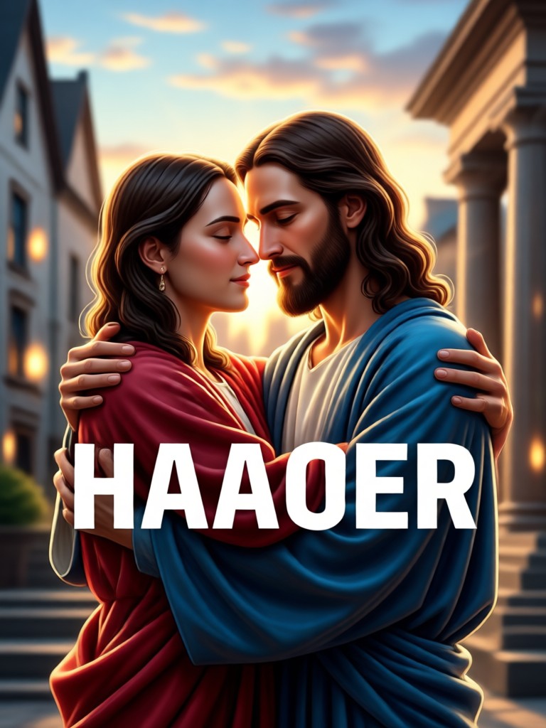 AI Jesus hug video example serene background