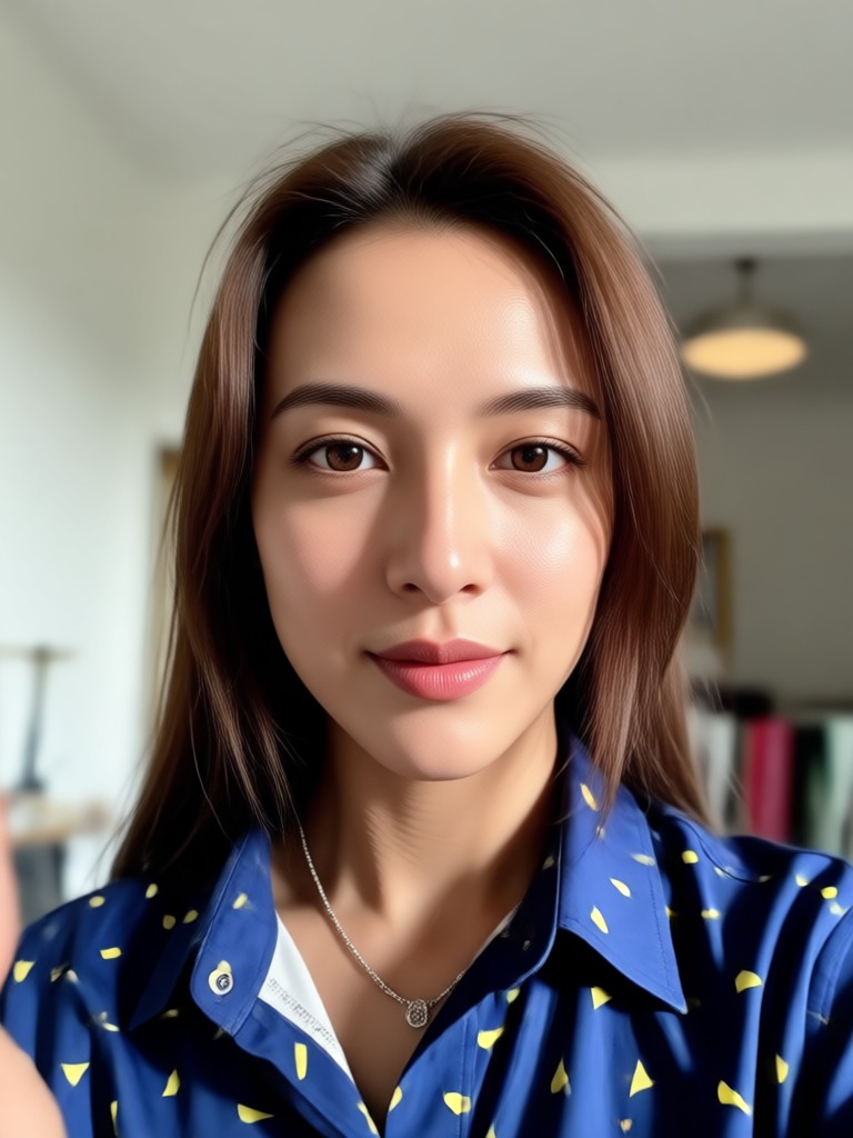 Teléfono mostrando la app de selfies con celebridades por IA