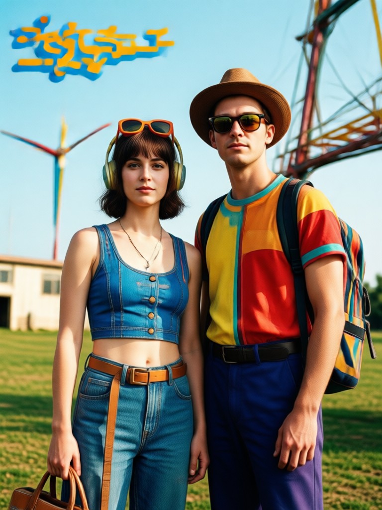 Retro summer love AI generated photo