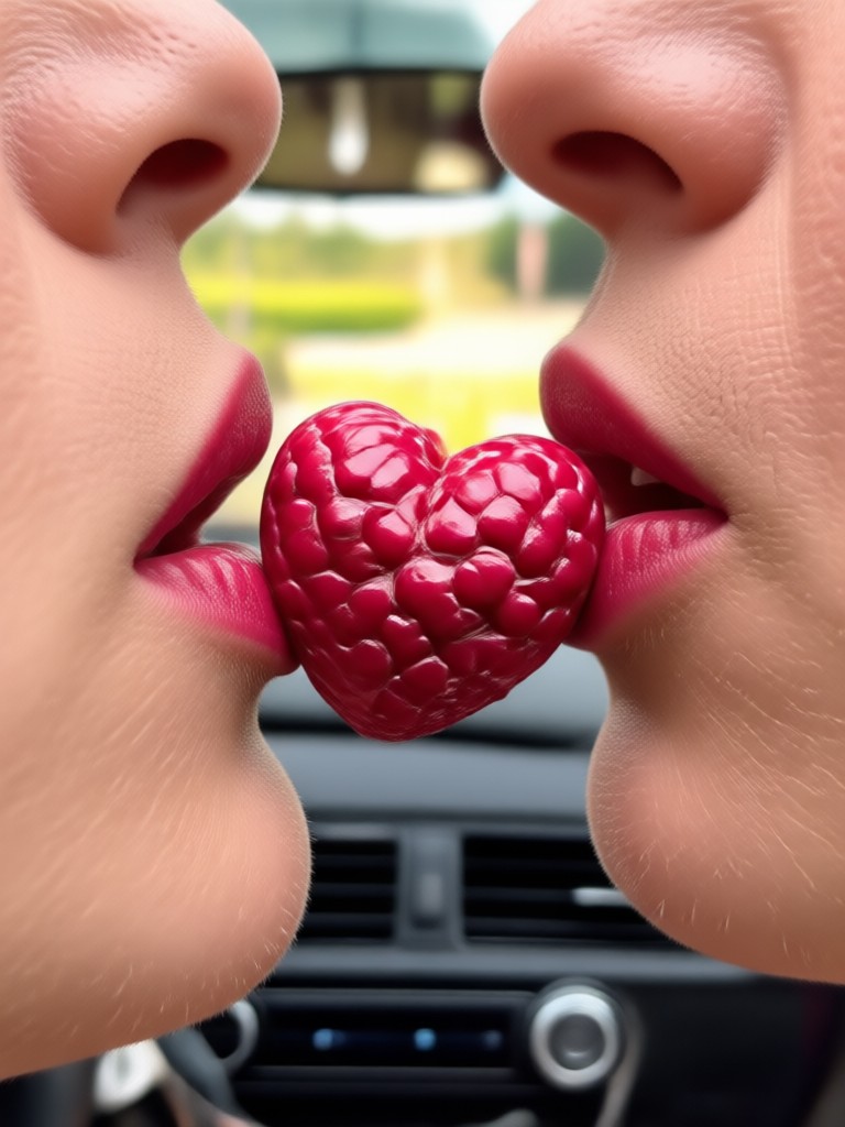 Front seat kiss video AI generation example