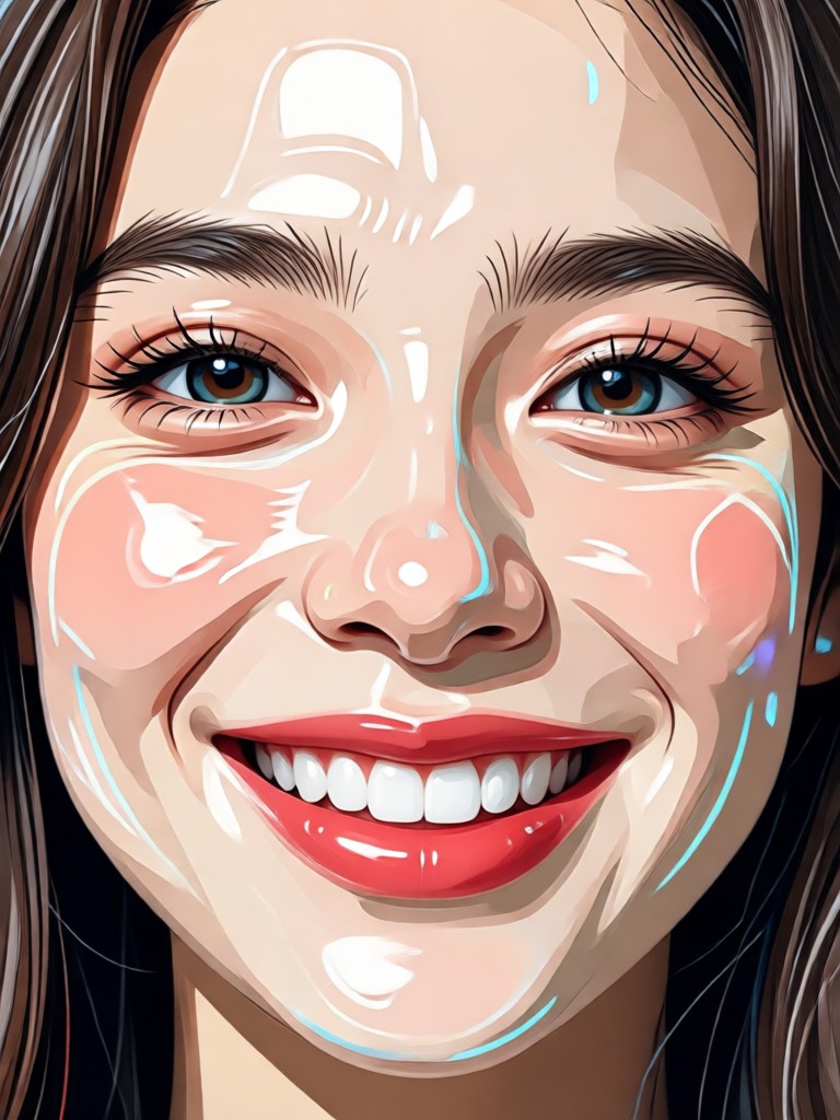 Perfil lateral sorrindo com IA