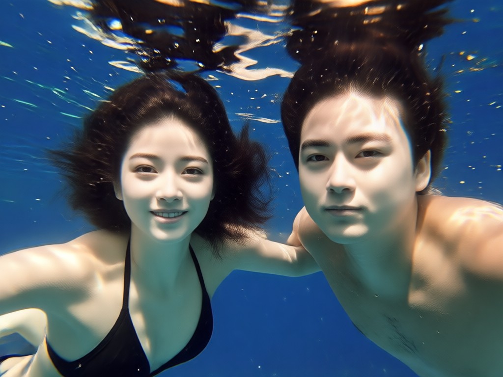AI preserves couple's faces in underwater transformation