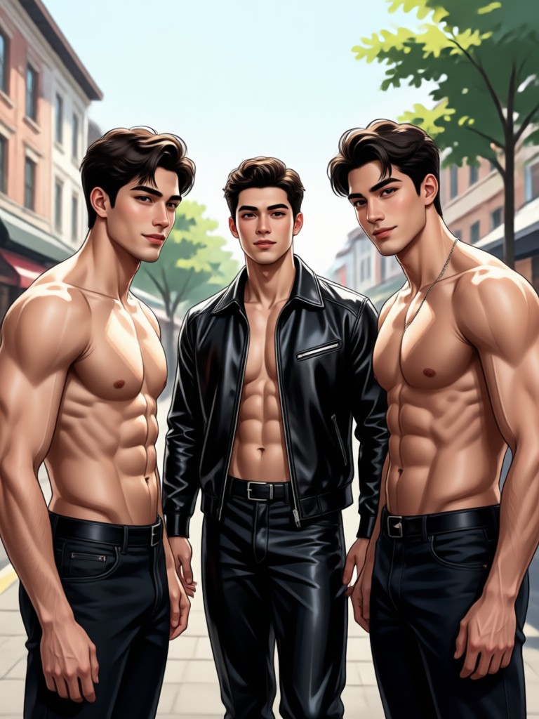 Watercolor AI hot guy art