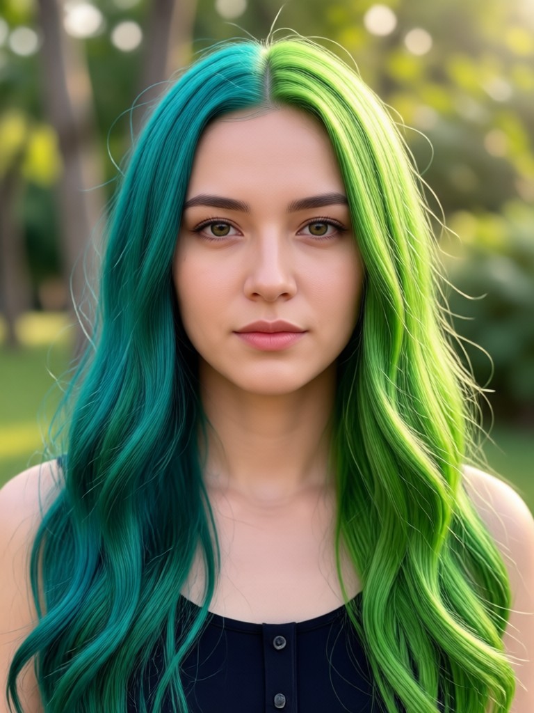 AI hair color change to ash grey and silver