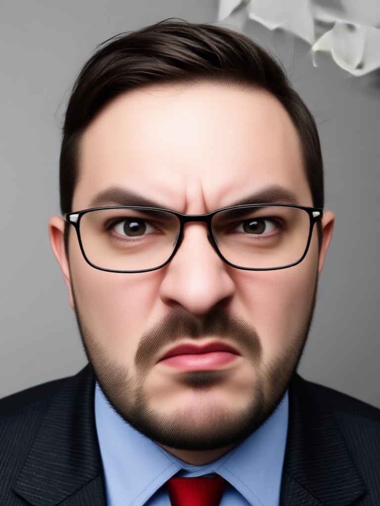 Classic comic book angry face effect