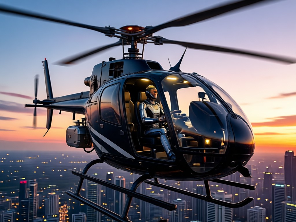 AI generated helicopter with realistic motion blur