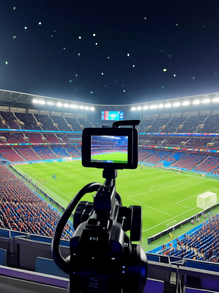 Dramatic sideline camera angle simulated by AI
