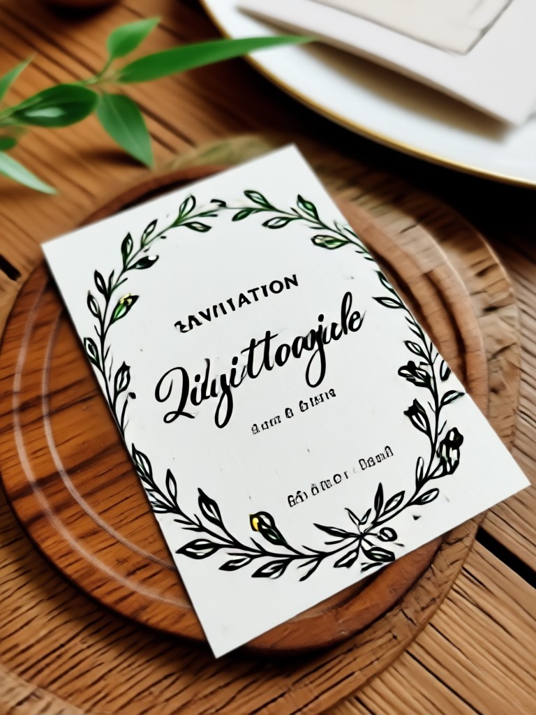 Desain kartu undangan floral rustic