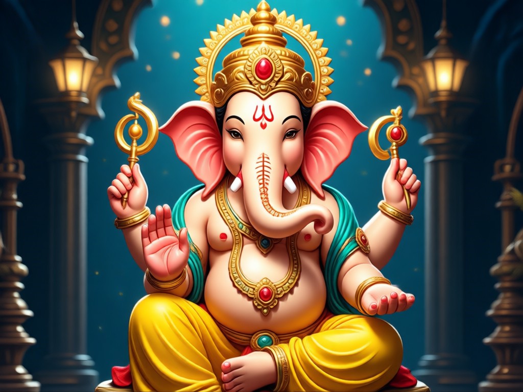 Personalized AI Ganesh Ji artwork for home shrine