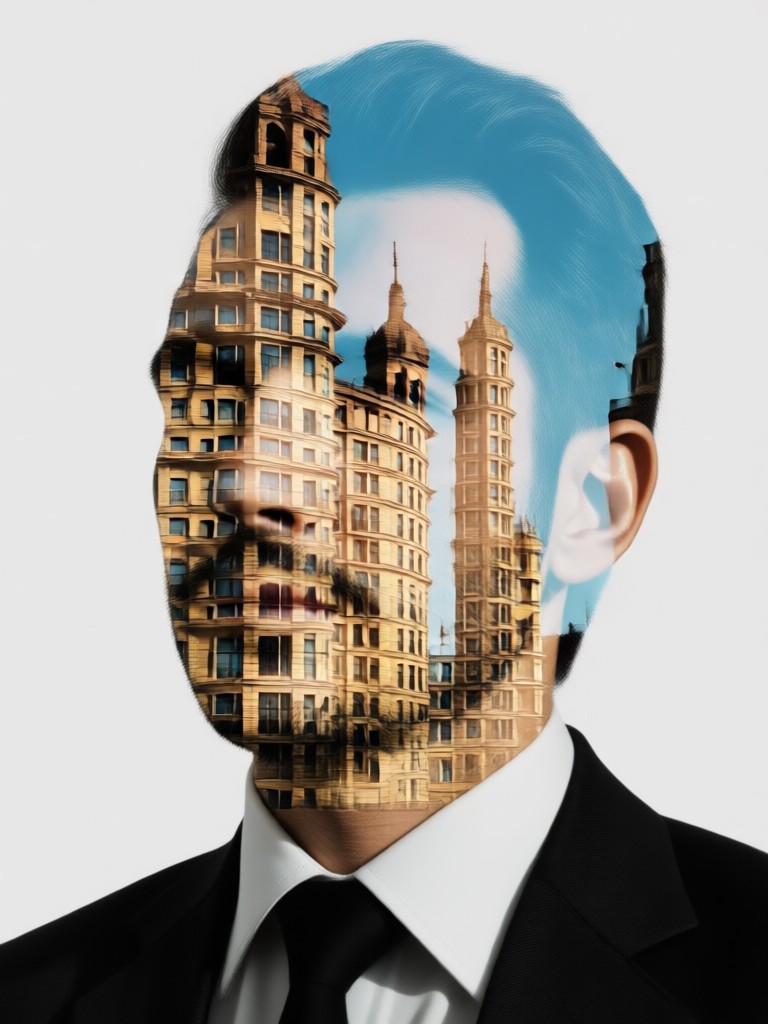 Double Exposure mit Tiersilhouette