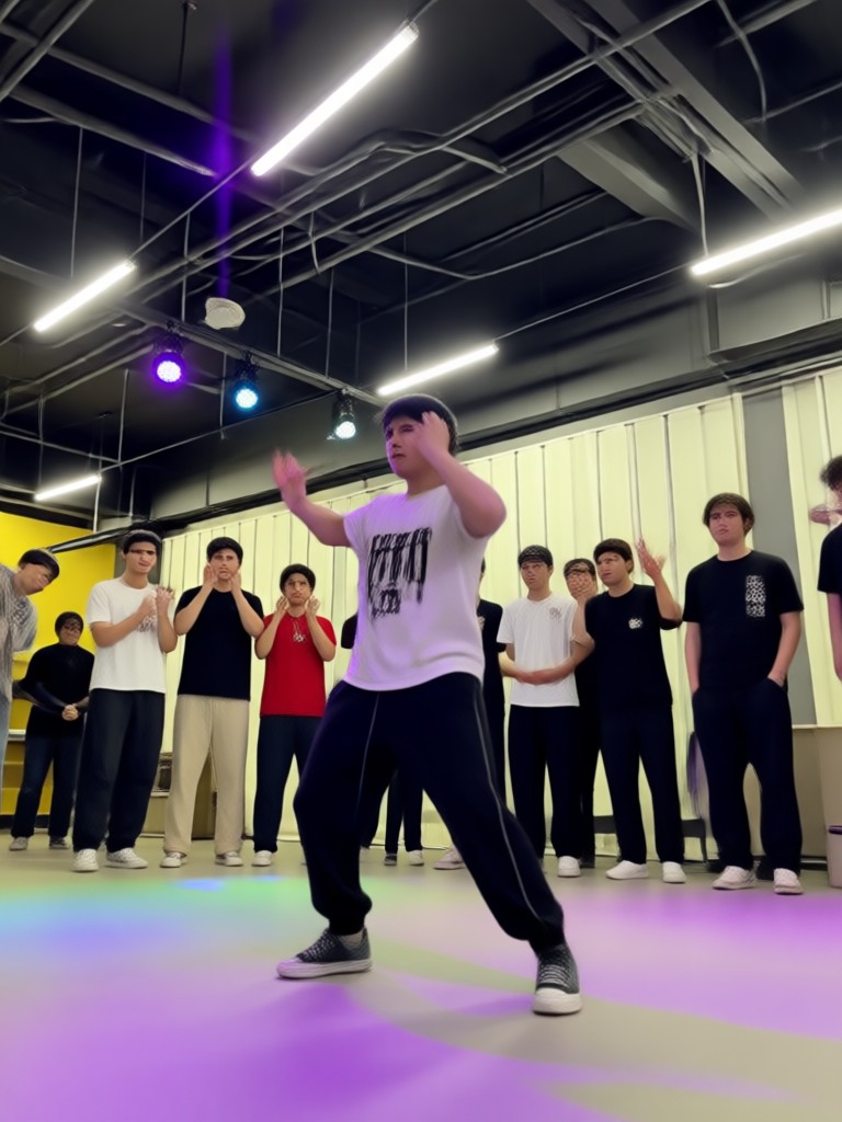 Baile Dougie viral con ropa urbana