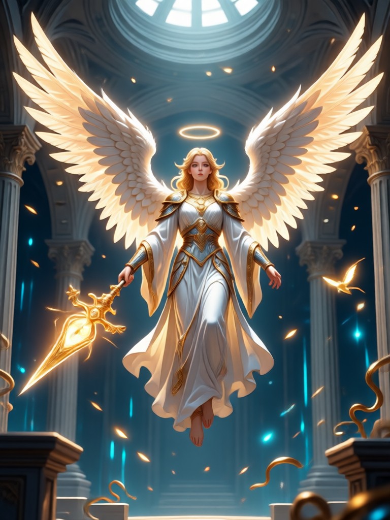 Mobile phone showing the AI Angelic Generator app interface