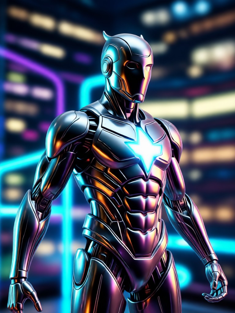 Ninja assassin AI action hero in dynamic pose