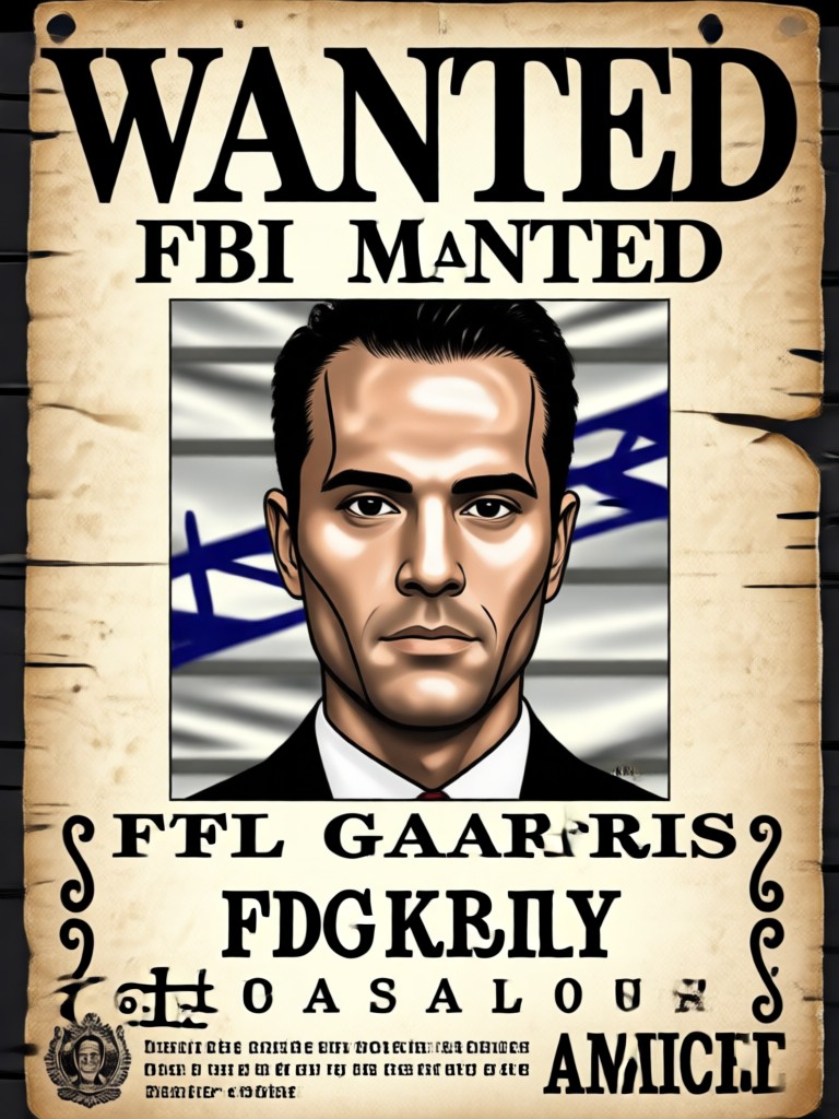 Realistic FBI most wanted poster with high reward